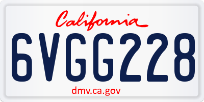 CA license plate 6VGG228