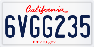CA license plate 6VGG235