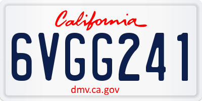 CA license plate 6VGG241