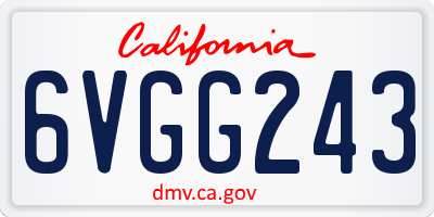 CA license plate 6VGG243