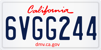 CA license plate 6VGG244