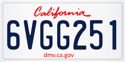 CA license plate 6VGG251