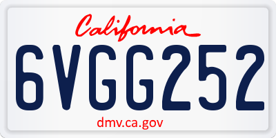 CA license plate 6VGG252