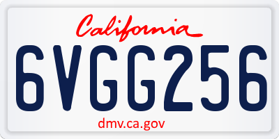 CA license plate 6VGG256