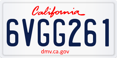 CA license plate 6VGG261