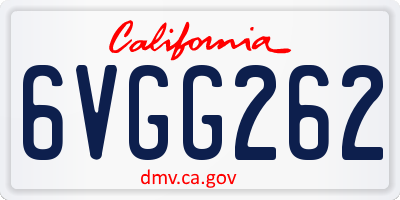 CA license plate 6VGG262