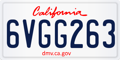 CA license plate 6VGG263