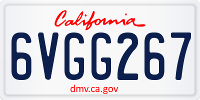 CA license plate 6VGG267