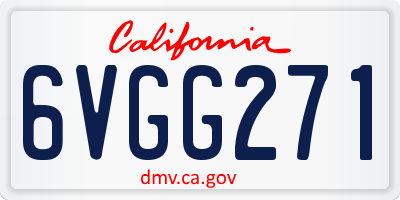 CA license plate 6VGG271