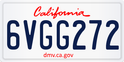 CA license plate 6VGG272