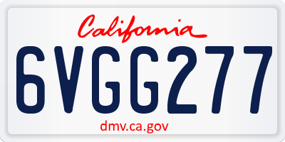 CA license plate 6VGG277
