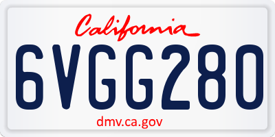 CA license plate 6VGG280
