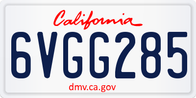 CA license plate 6VGG285