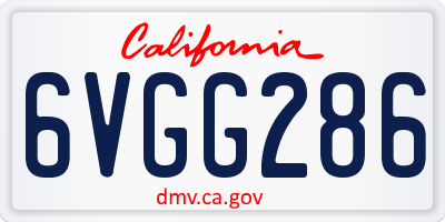 CA license plate 6VGG286