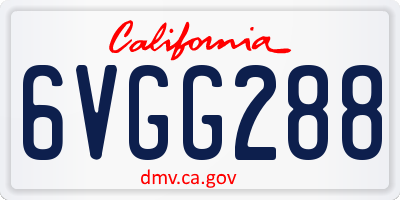 CA license plate 6VGG288