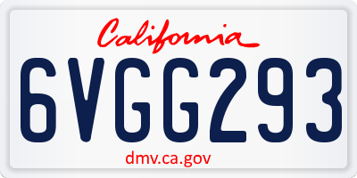 CA license plate 6VGG293