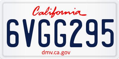 CA license plate 6VGG295