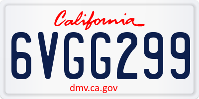 CA license plate 6VGG299