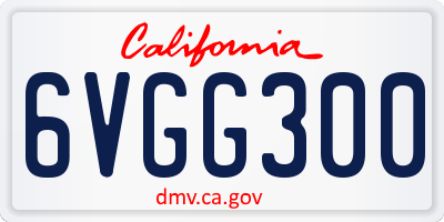 CA license plate 6VGG300