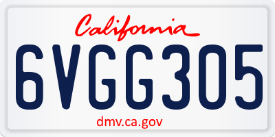 CA license plate 6VGG305