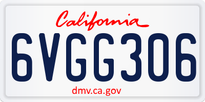 CA license plate 6VGG306