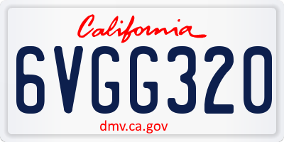 CA license plate 6VGG320