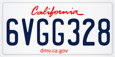 CA license plate 6VGG328