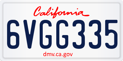 CA license plate 6VGG335