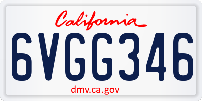 CA license plate 6VGG346
