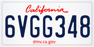 CA license plate 6VGG348