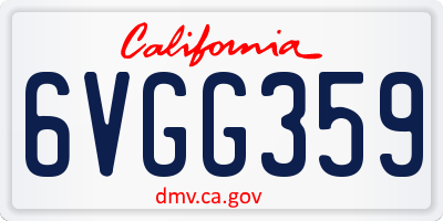 CA license plate 6VGG359
