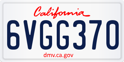 CA license plate 6VGG370