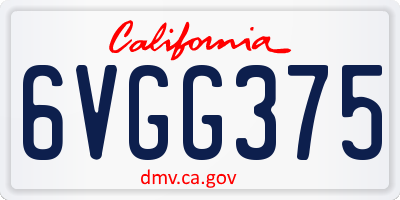 CA license plate 6VGG375