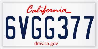 CA license plate 6VGG377
