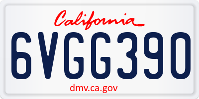 CA license plate 6VGG390