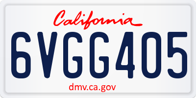 CA license plate 6VGG405