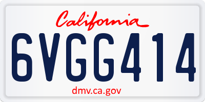CA license plate 6VGG414