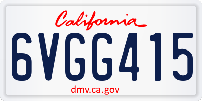 CA license plate 6VGG415