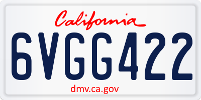 CA license plate 6VGG422