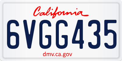 CA license plate 6VGG435