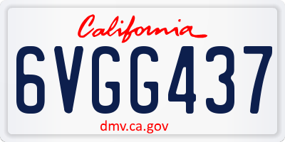 CA license plate 6VGG437