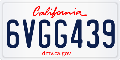 CA license plate 6VGG439