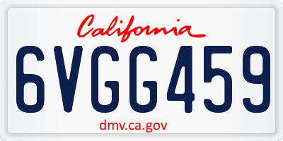 CA license plate 6VGG459