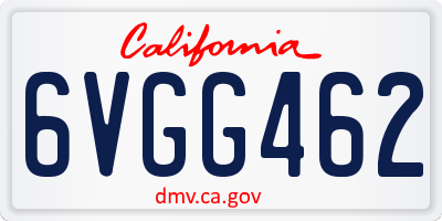CA license plate 6VGG462