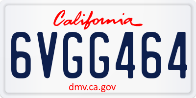 CA license plate 6VGG464