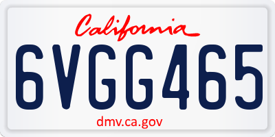 CA license plate 6VGG465