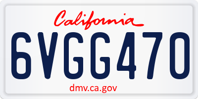 CA license plate 6VGG470