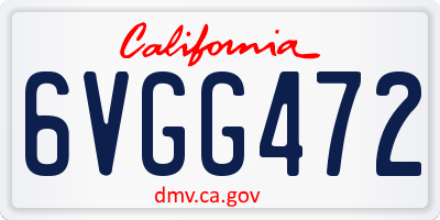 CA license plate 6VGG472
