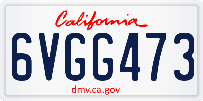 CA license plate 6VGG473
