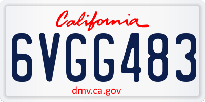 CA license plate 6VGG483